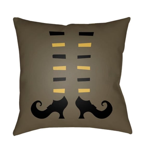 Surya Boo Square Throw Pillow - Brown - 18 x 18 x 4 in.