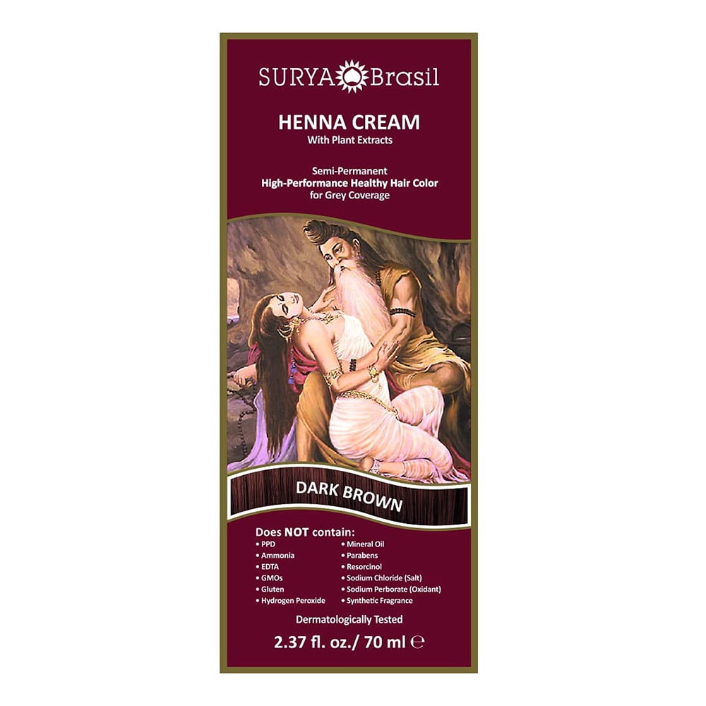 Surya Brasil Henna Cream Hair Color, Dark Brown, 2.37 Oz, 2 Pack