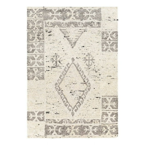 Surya Bremen 106x144" Rectangle Contemporary Wool Rug in Cream/Gray