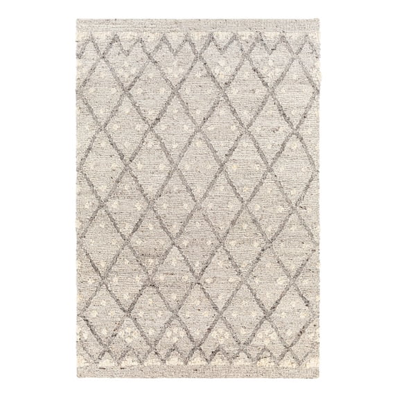 Surya Bremen 96x120" Rectangle Contemporary Wool Rug in Light Gray/Charcoal