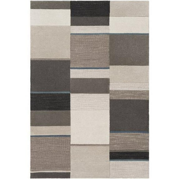 Surya Brooklyn BRO-2309 106 x 144" Rectangle Wool Rug in Gray/Beige/Charcoal