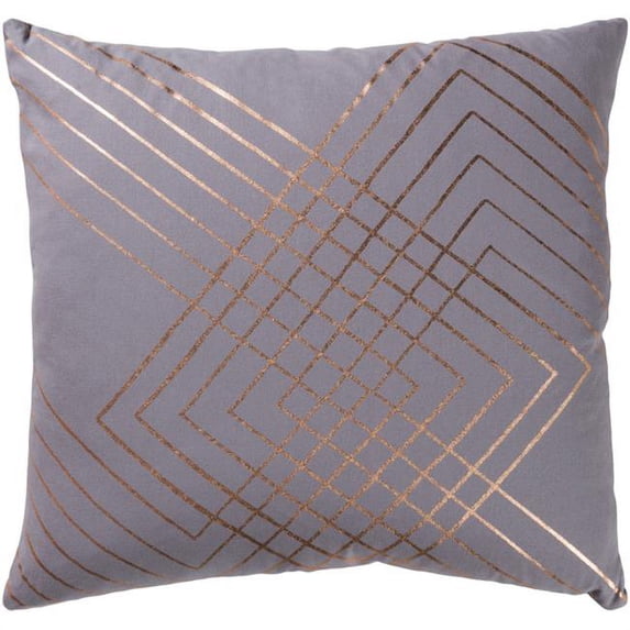 Surya CSC004-2020P Crescent Pillow Kit - Medium Gray & Metallic - Gold - 20 x 20 x 4 in.