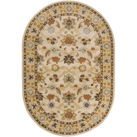 Surya Caesar CAE-1010 72 x 108" Oval Wool Rug in Beige/Tan/Brown