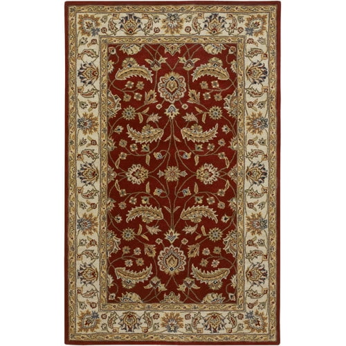 Surya Caesar CAE-1022 48x48" Square Traditional Wool Rug in Red/Cream