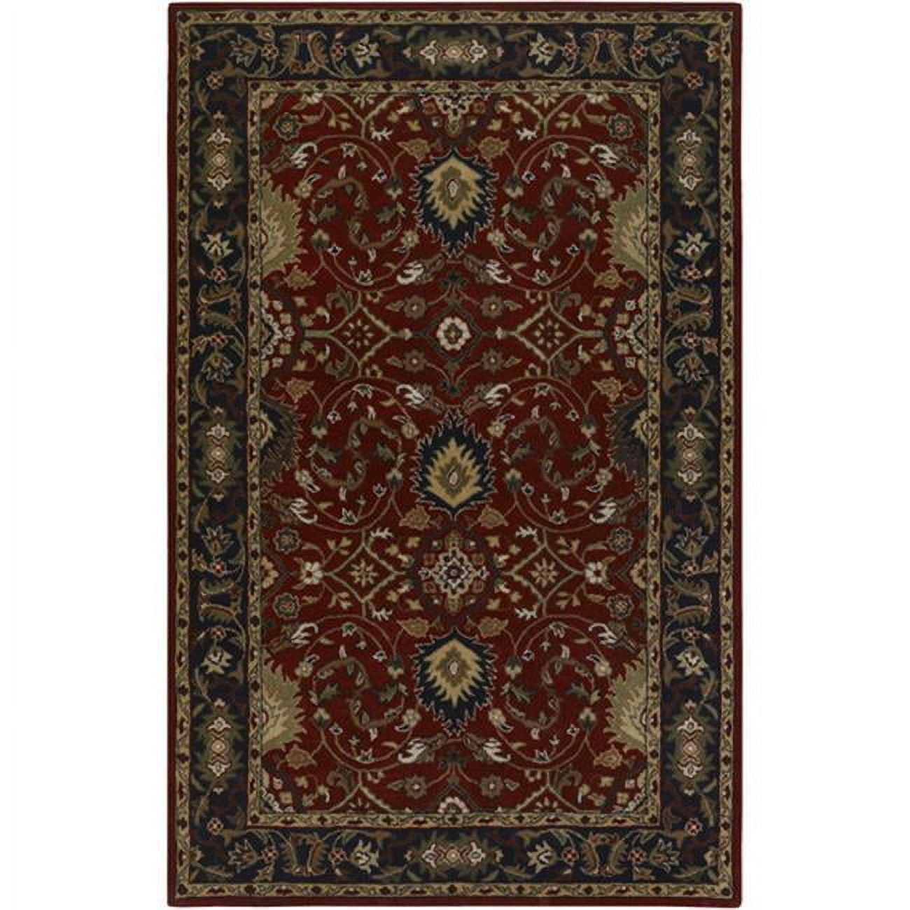 Hand-Tufted Elegance Red Wool Medium Pile Rug 4' x 6'