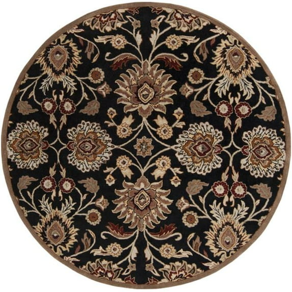 Surya Rug Hand Tufted Area Rug - Black/Gray - 8 ft. Round