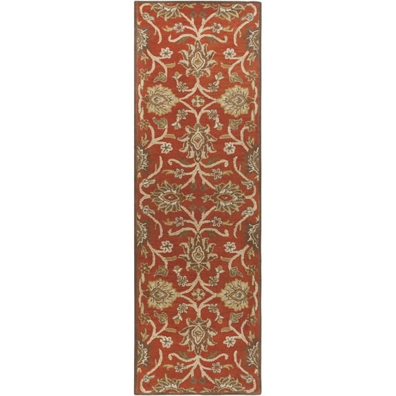 Caesar CAE-1062 3' x 12' Rug Orange/Khaki/Tan/Camel/Dark Brown/Olive/Beige