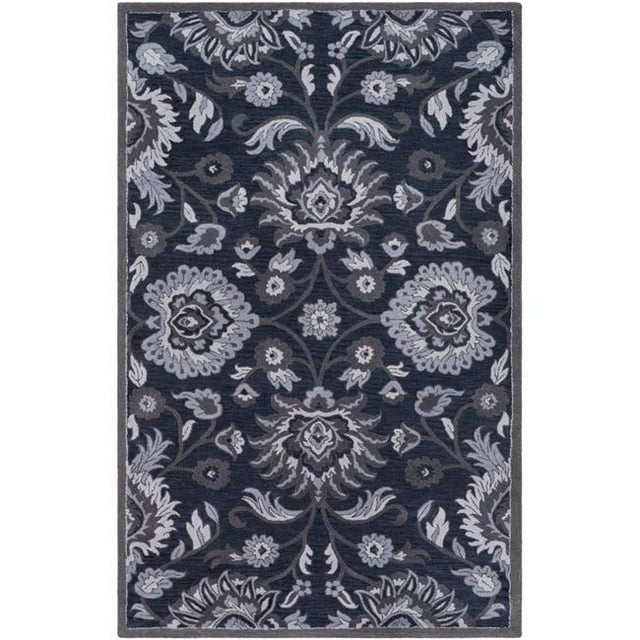 Surya Caesar CAE-1191 96 x 132" Rectangle Wool Area Rug in Ink Blue/Charcoal
