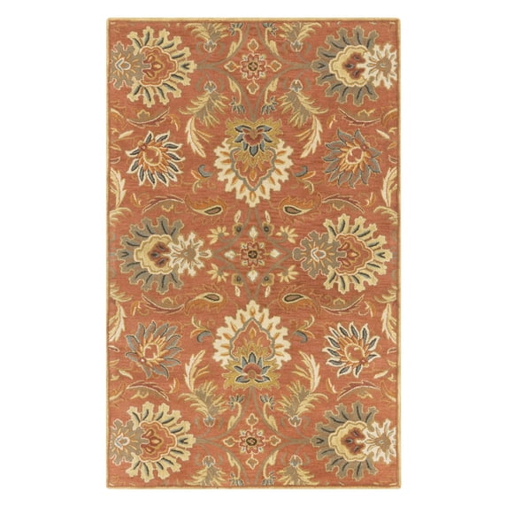 Surya Caesar CAE-1112 117 x 117" Round Wool Rug in Orange/Terracotta/Olive