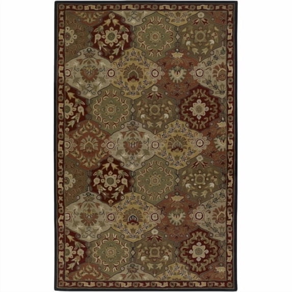 Caesar CAE-1034 9' x 12' Rectangle Rug Camel/Garnet/Khaki/Dark Brown/Black/Clay