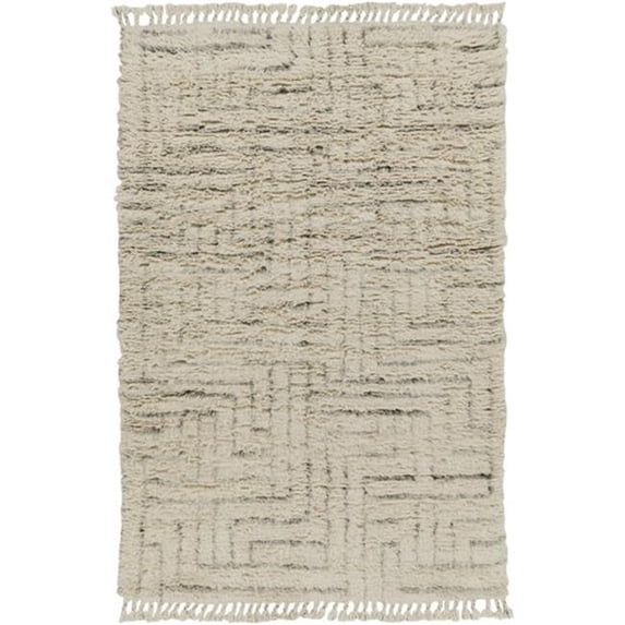 Surya Camille CME-2302 24x36" Rectangle Modern Wool Rug in Cream/Medium Gray