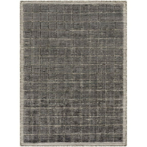 Surya Carre CCR-2302 120 x 168" Rectangle Modern Fabric & Wool Rug in Charcoal