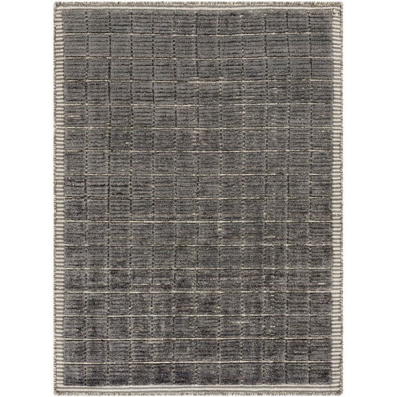 Surya Carre CCR-2302 48 x 72" Rectangle Modern Fabric & Wool Rug in Charcoal