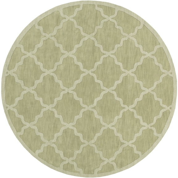 Art of Knot Central Park Abbey Green 7'9" Round Modern Trellis Area Rug