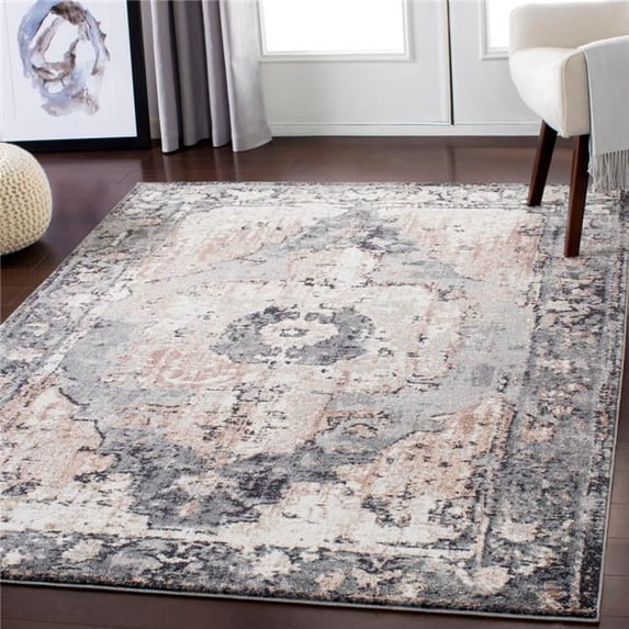 Surya Chelsea CSA-2304 79x108" Rectangle Fabric Rug in Charcoal/Ivory