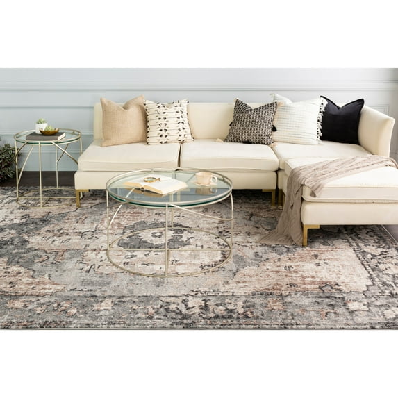 Art of Knot Kian Charcoal 7 ft. 10 in. Square Traditional Area Rug