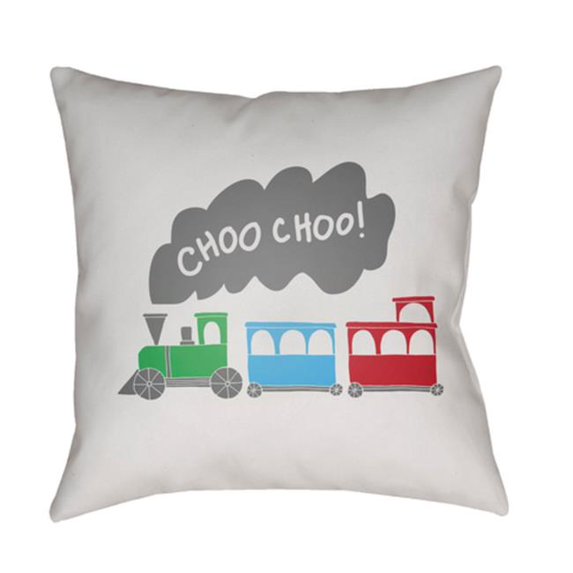 Surya Trains 20 x 20 x 4 in. Throw Pillow - Medium