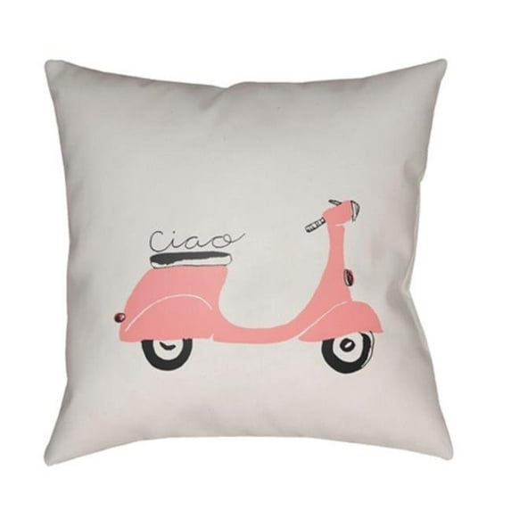 Surya Ciao Square Throw Pillow - Pink - Black & Beige