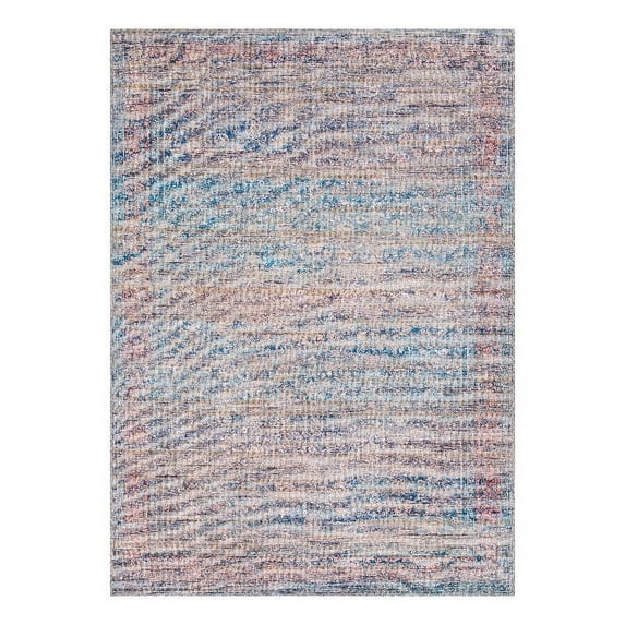 Surya Cobb 63x87" Rectangle Traditional Fabric Rug in Blue/Pink