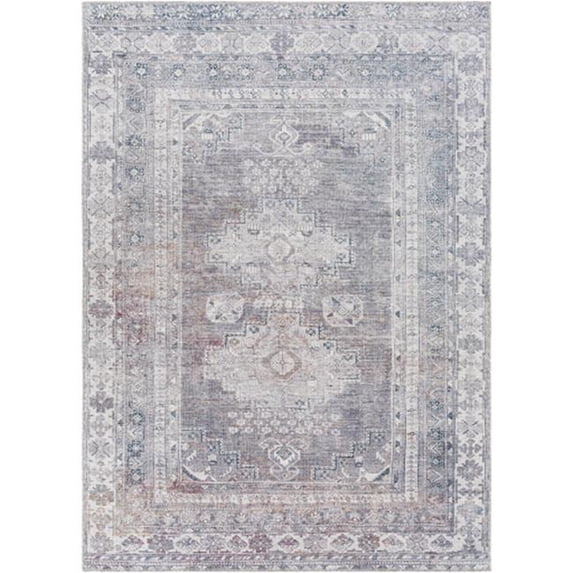 Surya Colin 111x144" Rectangle Traditional Fabric Rug in Charcoal Gray