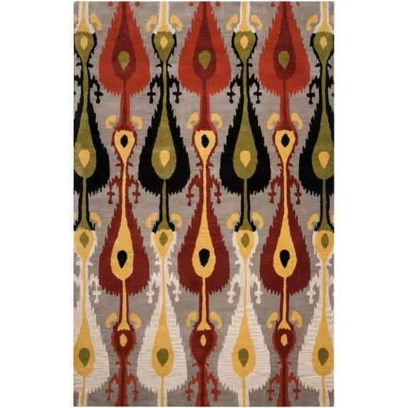 Surya Contempo Modern Rectangle Area Rug - Light Gray - White & Charcoal