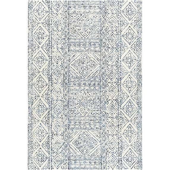 Surya Corfu CFU-2305 96 x 120" Rectangle Wool Rug in Cream/Denim/Navy