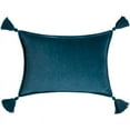 thumbnail image 1 of Surya Cotton Velvet CV-048 13 x 19" Lumbar Modern Pillow Kit in Deep Teal Blue, 1 of 4