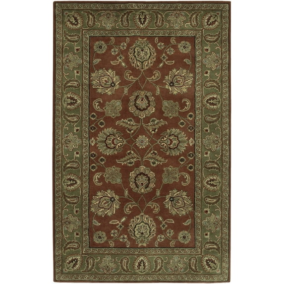 Surya Crowne Area Rug CRN-6019 Dark Rust Vines Leaves 8' x 11' Rectangle