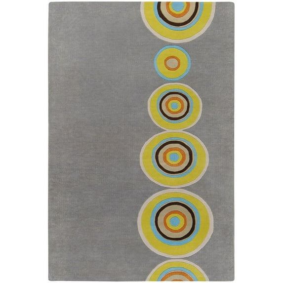 Surya Dazzle Area Rug DAZ-6537 Gray Rings Shapes 6' x 6' Round