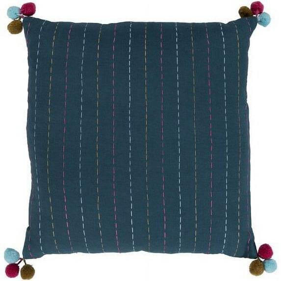 Surya Dhaka Teal Bohemian Global Cotton Throw Pillow
