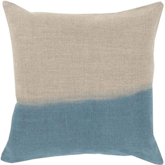 Surya Dip Dyed Poly Fill 20" Square Pillow in Blue and Green