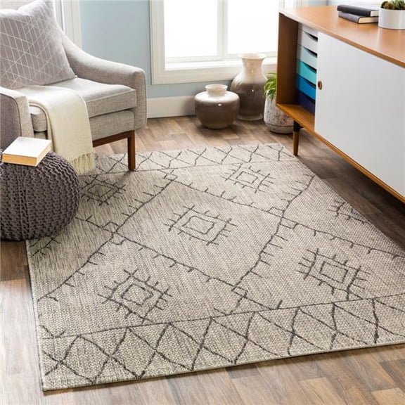 Surya Eagean EAG-2328 24 x 35" Rectangle Fabric Rug in Taupe Gray/Charcoal