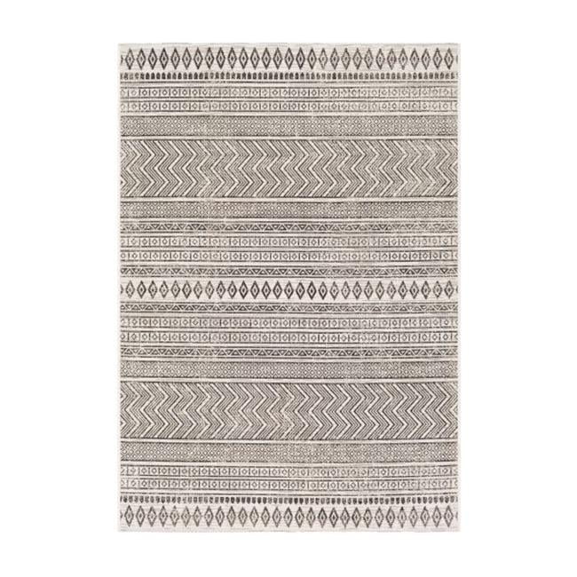 Eagean Black and White Square Synthetic Rug, 7'10"