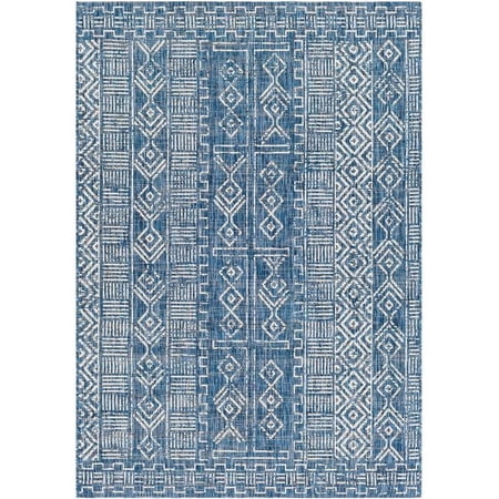 Surya Eagean EAG-2346 63 x 91" Rectangle Fabric Rug in Light Blue/Ink Blue/White