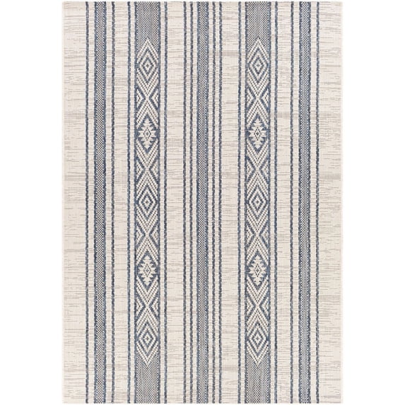 Surya Eagean EAG-2351 94 x 94" Square Fabric Rug in Blue/Navy/Off White