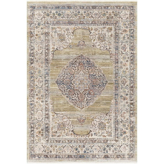 Surya Ephesians EPC-2341 24x35" Rectangle Traditional Fabric Rug in Olive/Cream