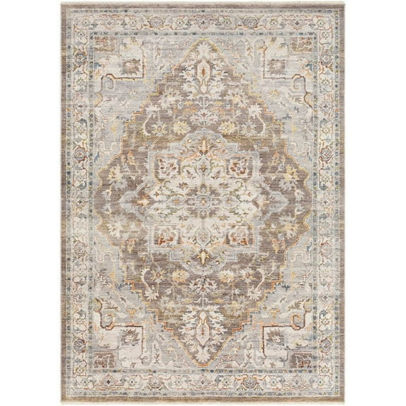 Ephesians Machine Woven Traditional Rugs in Brown