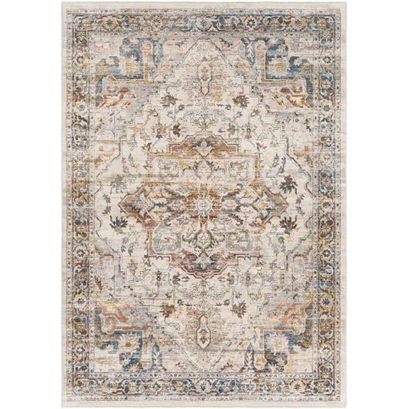 Ephesians Machine Woven Traditional Rugs in Gray