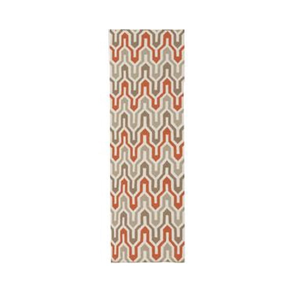 Surya 2'6" x 8' Fallon Flatweave Rug - Ivory & Tangerine