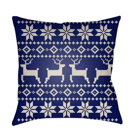 Surya Fair Isle I 20 x 20 x 4 in. Throw Pillow - Blue - Medium
