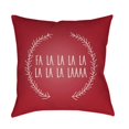 thumbnail image 1 of Surya  Falalalala Square Throw Pillow - Red & White - 18 x 18 x 4 in., 1 of 1