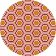 thumbnail image 1 of Jill Rosenwald Rugs Fallon Hand-Woven Orange/White Area Rug, 1 of 3