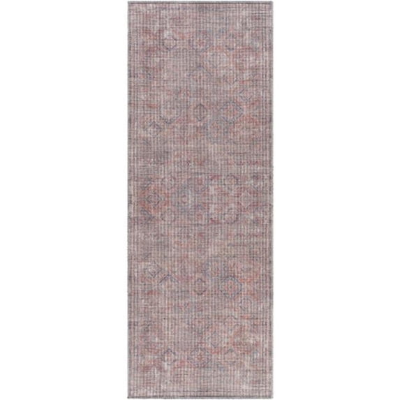 Surya Farrell FRL-2301 31x120" Runner Chenille Rug in Brick Red/Dark Blue