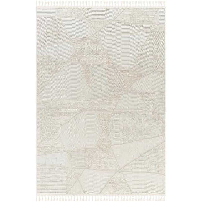 Finland Beige Polyester Rectangular Area Rug 5'3" x 7'