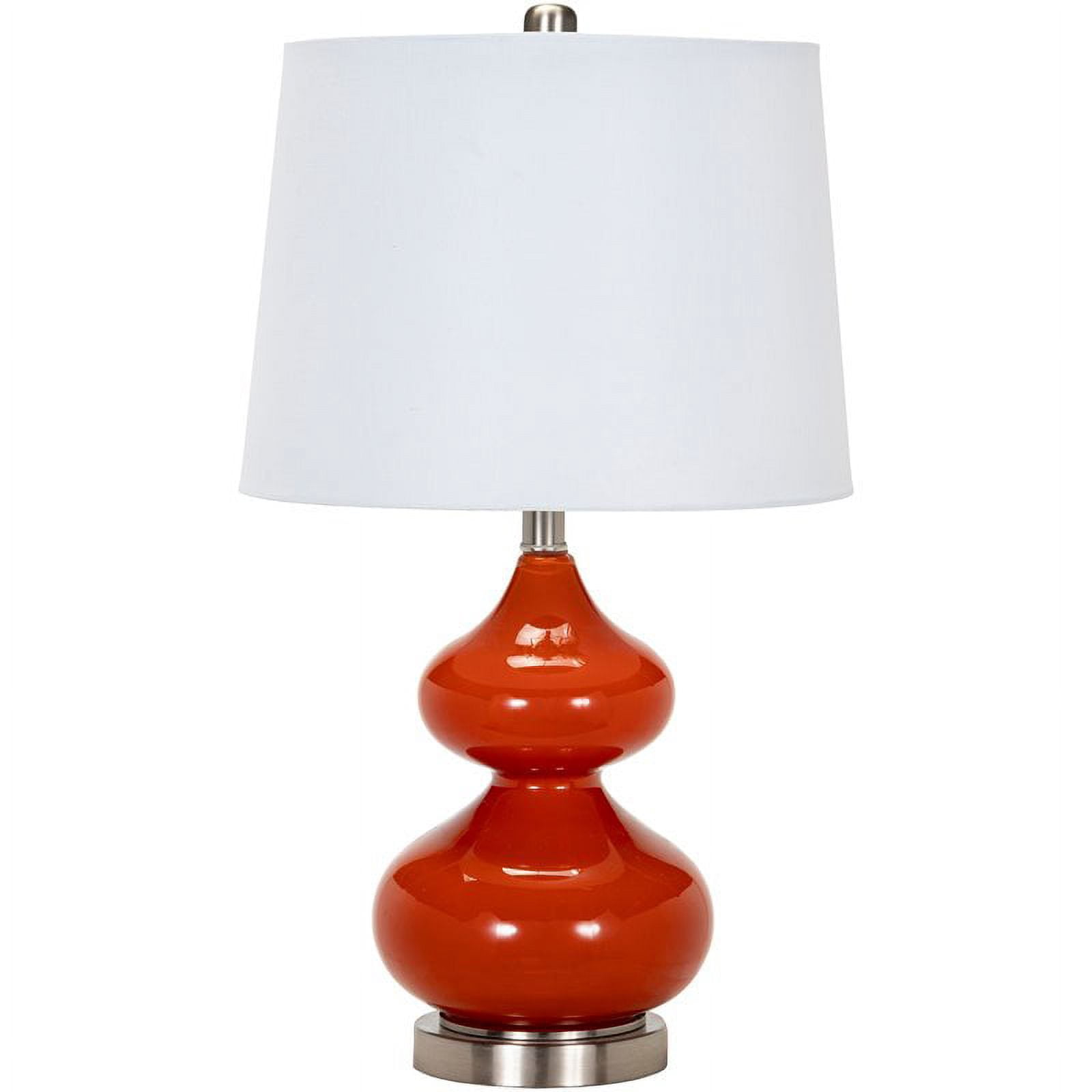 Surya Foligno 1-Light Modern Fabric & Glass Table Lamp in Orange/White