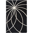 thumbnail image 1 of Forum FM-7072 6' x 9' Kidney Area Rug in Black and Cream, 1 of 6