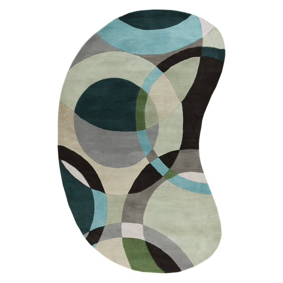 Surya Forum FM-7157 72 x 108" Kidney Modern Wool Rug in Multi-Color
