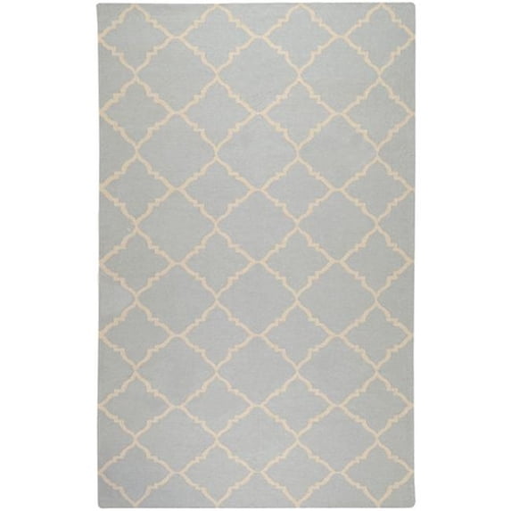 Surya FT40-58 Frontier Rug- 100% Wool- Hand Woven- Pale Blue/Ivory- 5'X8'