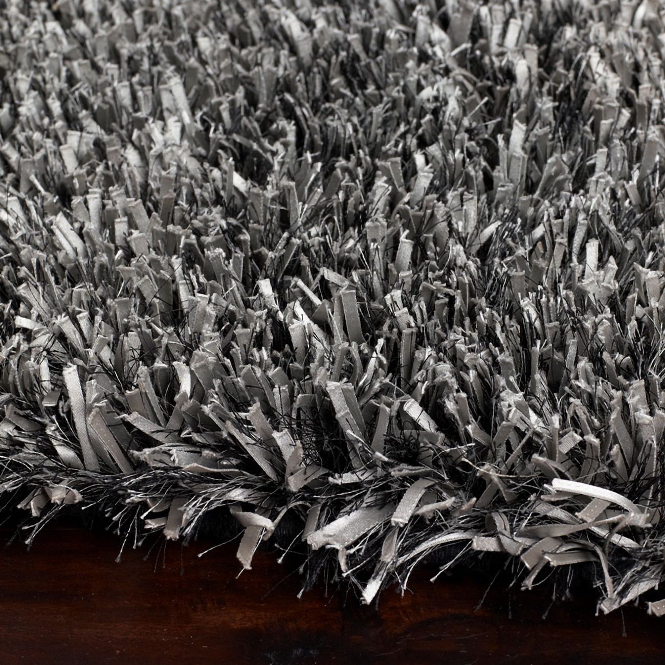 Surya Fusion Shag Shag Area Rug FSN6000 Silver Gray Retro Woven 5' x 8