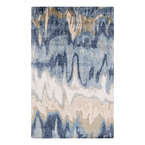 Surya Gemini GMN-4021 120 x 168" Rectangle Modern Fabric Area Rug in Beige/Navy